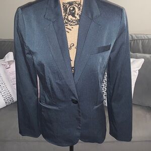 MNG single button pin stripe charcoal grey blazer!